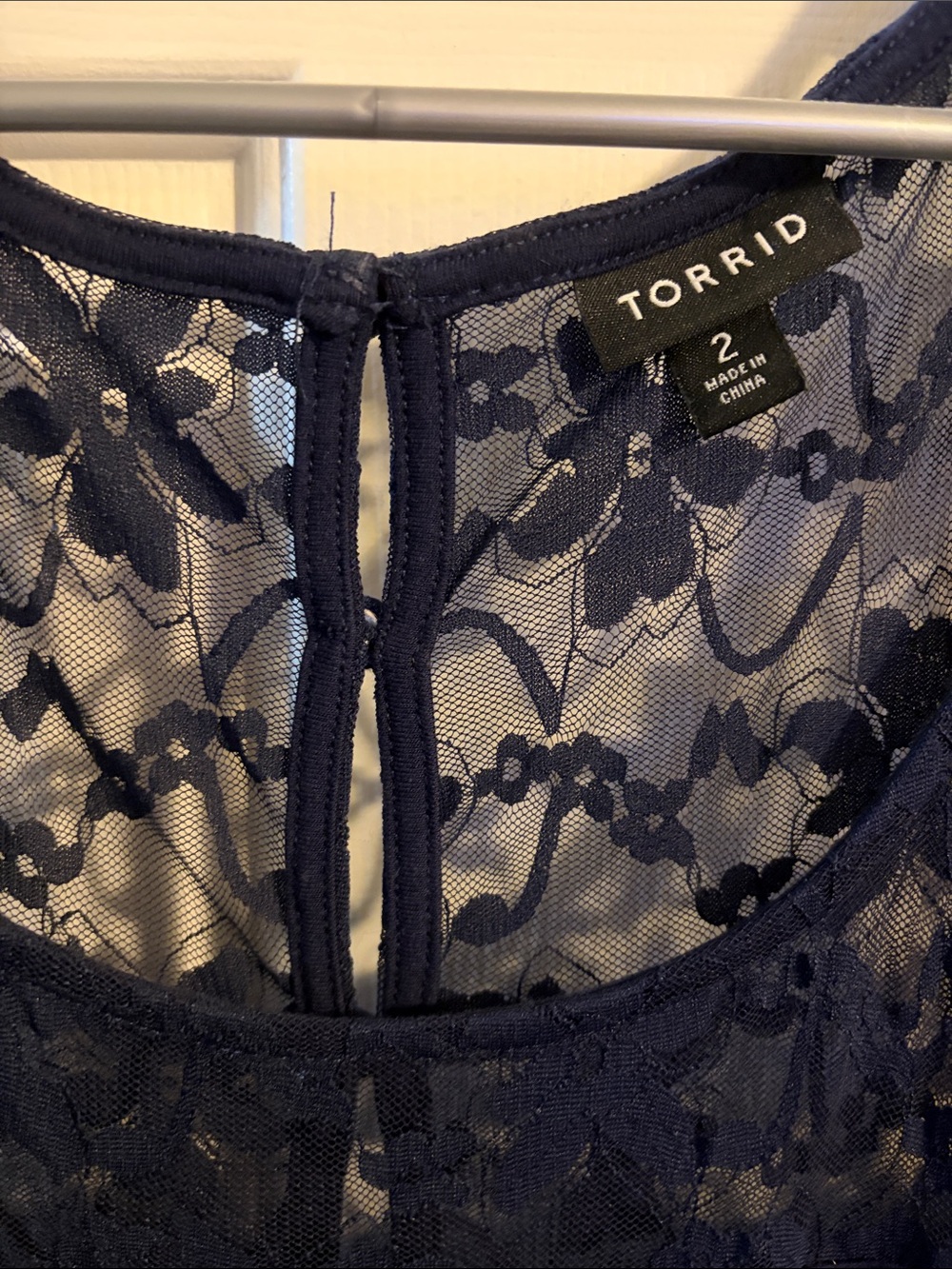torrid Navy Lace Fit & Flare Dress - Picture 2 of 3